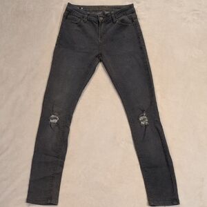 Vizio Charcoal Distressed Skinny Jeans Size 5